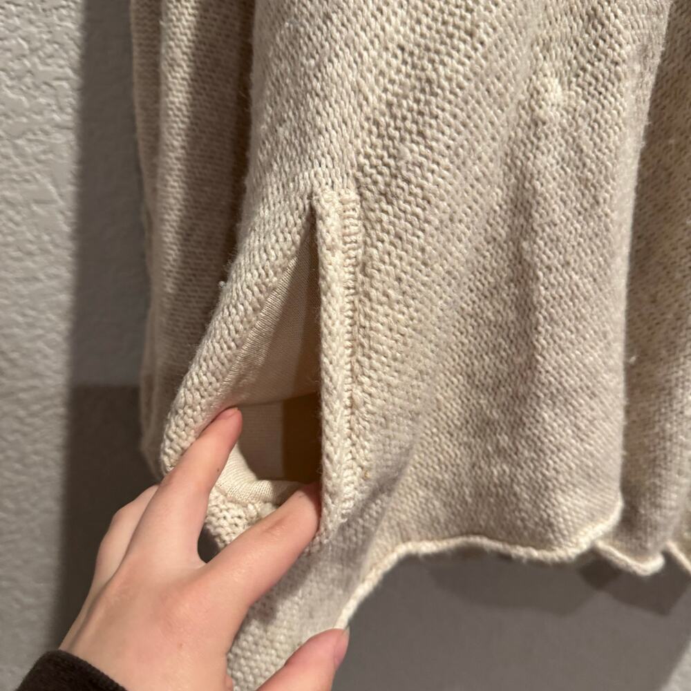 free people | oversized wool oatmeal cream knit cardigan women’s sweater sz XS - Picture 4 of 10